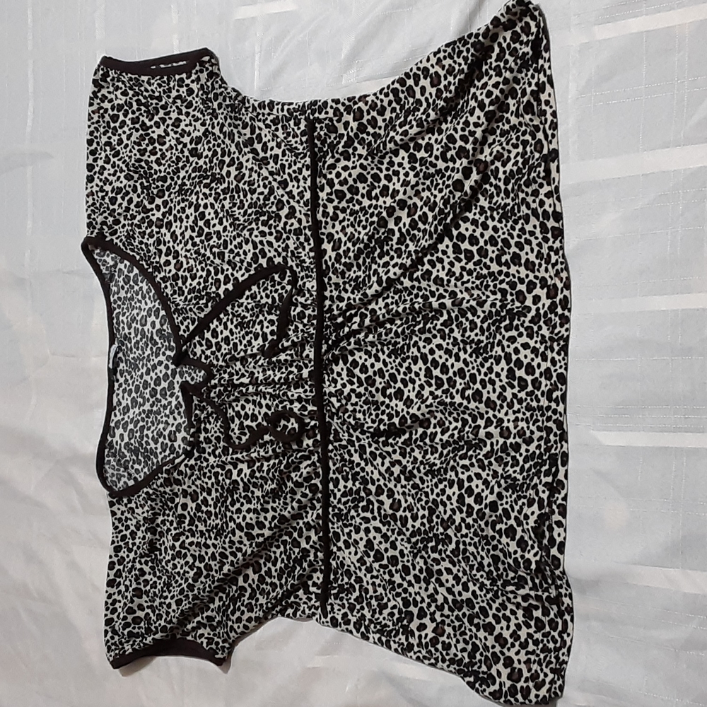 CL196 KC Stevens animal printing blouse stretch